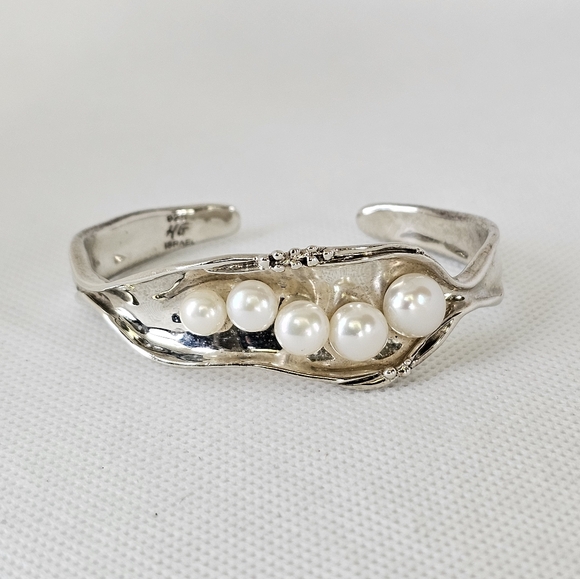 Hagit Gorali Jewelry - Hagit Gorali Cultured Pearl Cuff in Sterling Silver